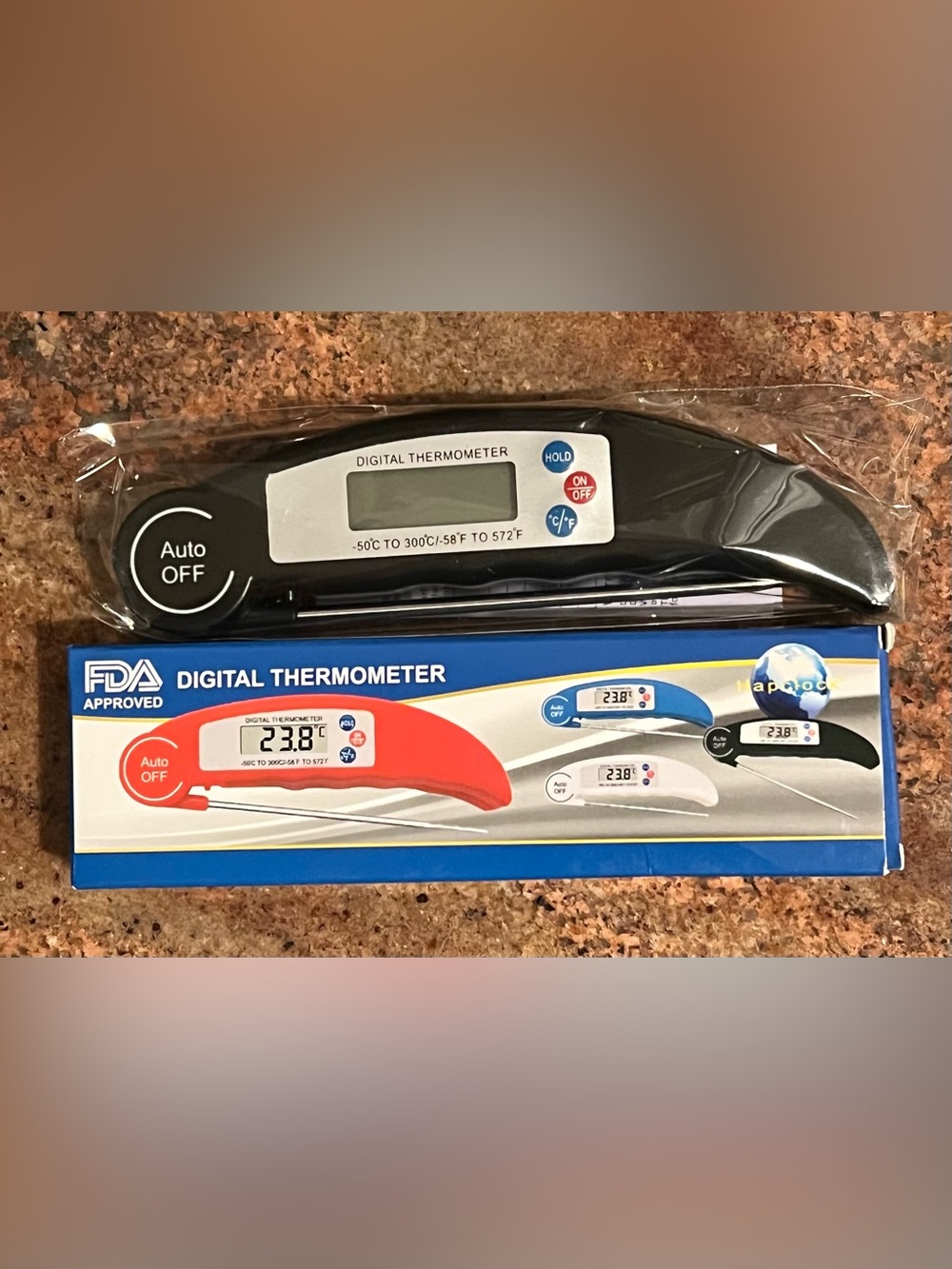 Set of 4 Digital Curved Food Thermometers BW188 Black NIB